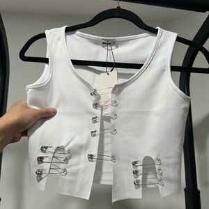 BNWT White cut out crop top (M)